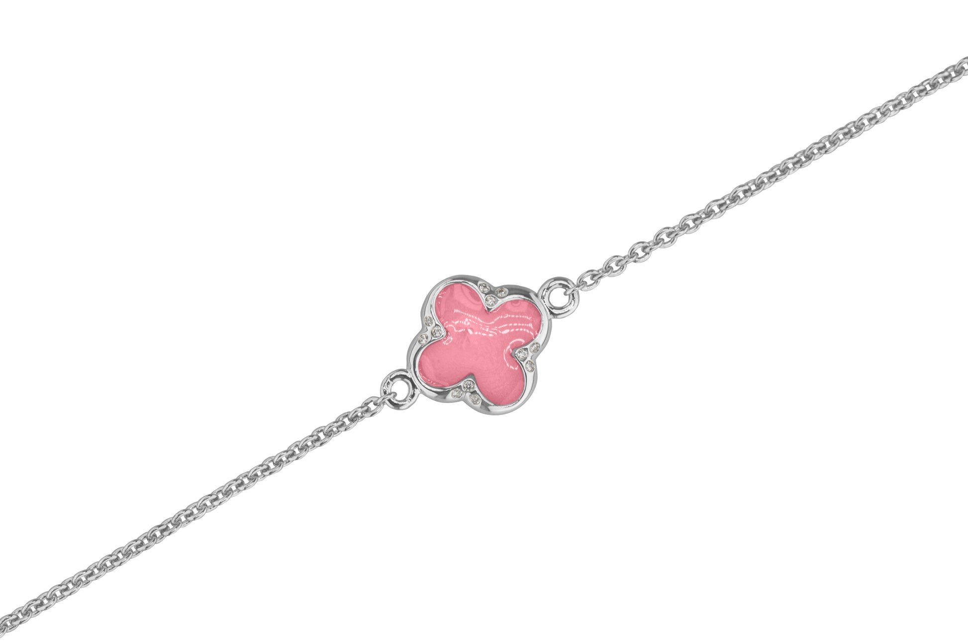 Clover Bracelet in DSC0907 Soft Pink - Silver memorial jewellery