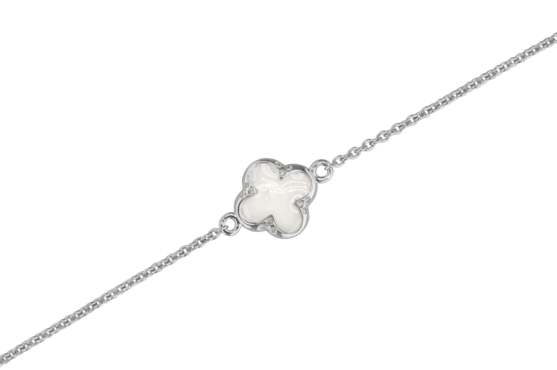 Clover Bracelet in DSC0907 White - Silver memorial jewellery