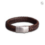 Embrace Braided Dark Brown Leather Bracelet - ashes bracelet with sterling silver clasp