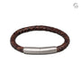 Embrace Braided Dark Brown Slim Leather Bracelet - ashes bracelet with sterling silver clasp