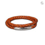 Embrace Braided Tan Wrap Around Leather Bracelet - ashes bracelet with sterling silver clasp