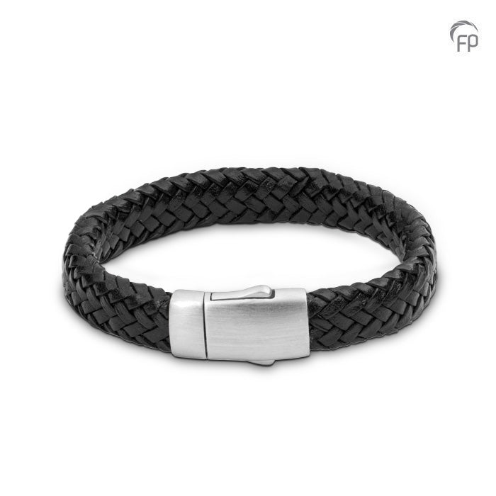 Embrace Braided Black Leather Bracelet - ashes bracelet with sterling silver clasp
