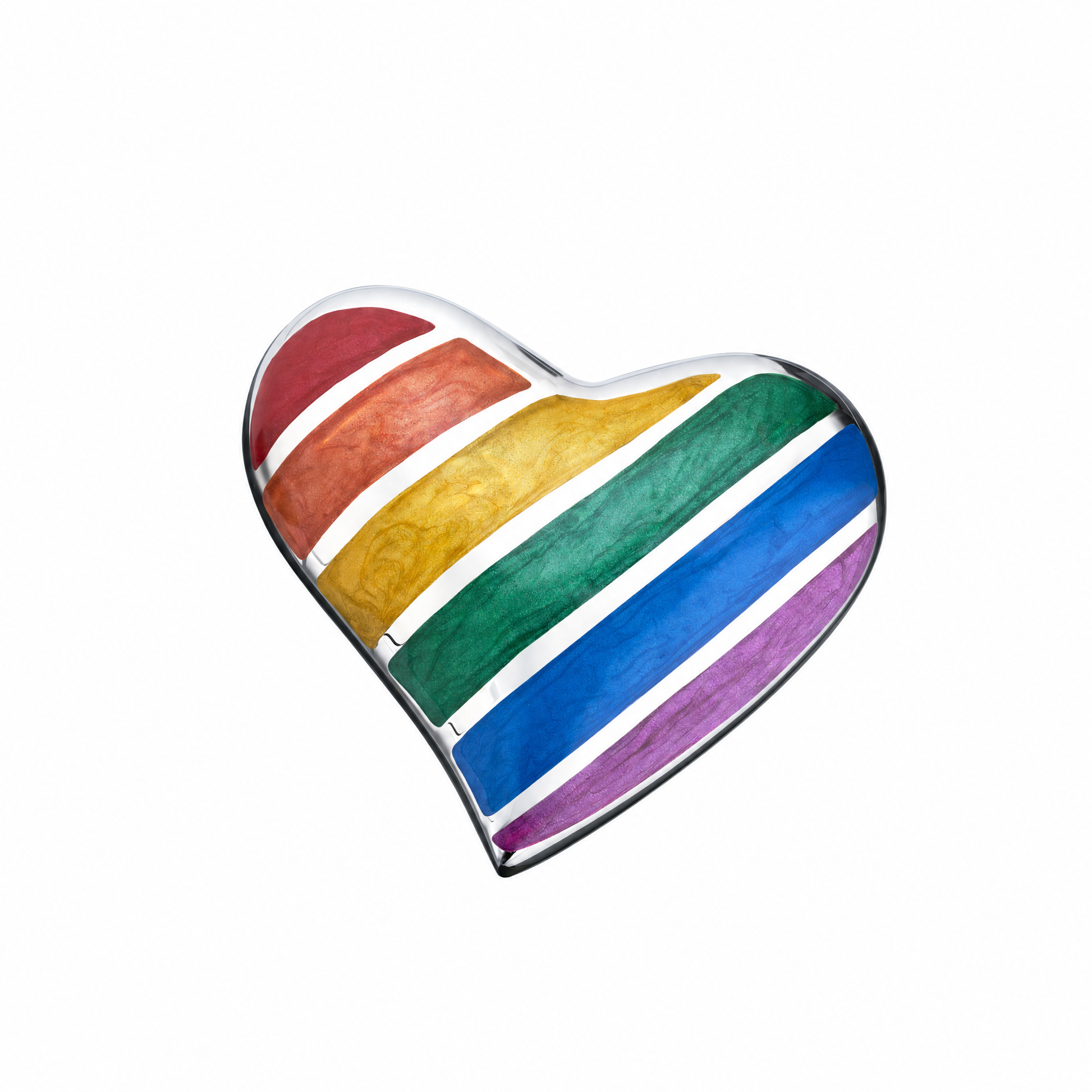 Pride™ Rainbow Heart Keepsake Urn Pol Silver