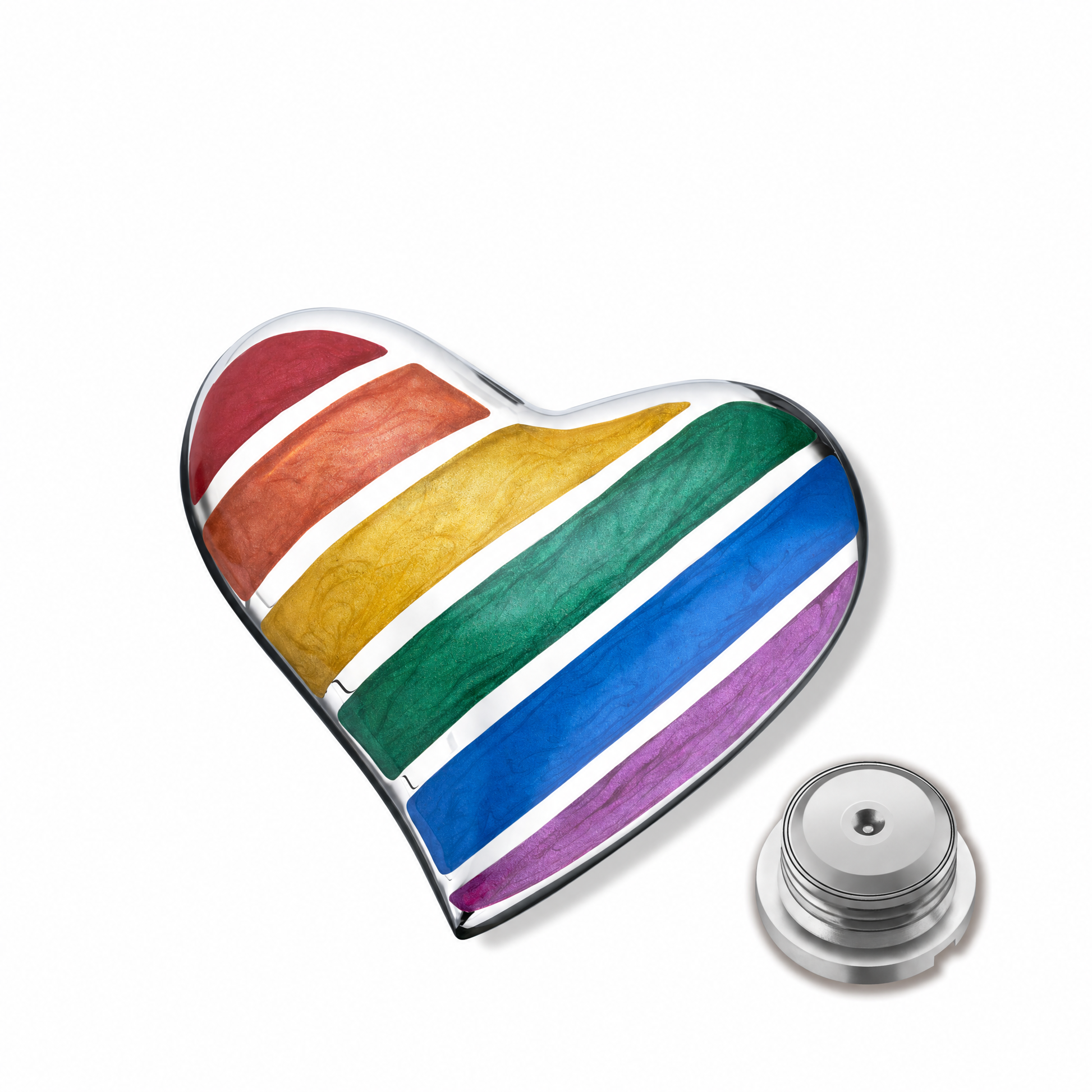 Pride™ Rainbow Heart Keepsake Urn Pol Silver
