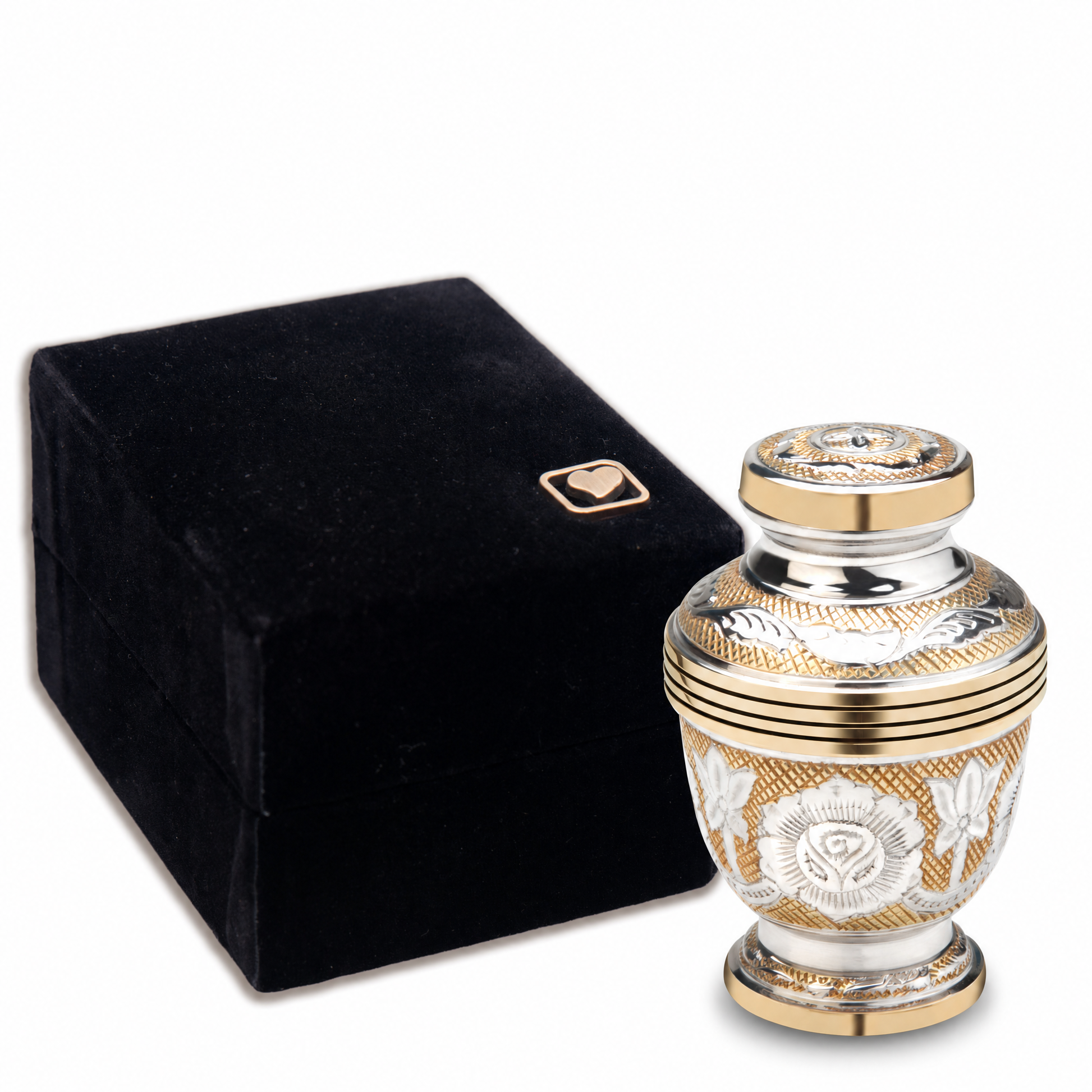 Elegant™ Floral Keepsake Urn Pol Silver
