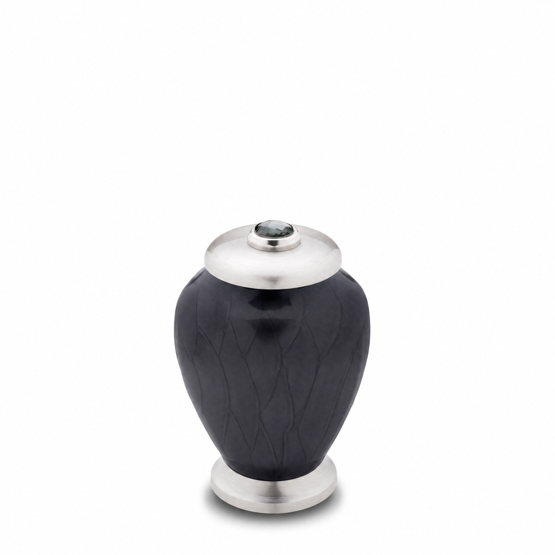 Simplicity Keepsake Urn Pearl Midnight & Bru Pewter w/Crystal