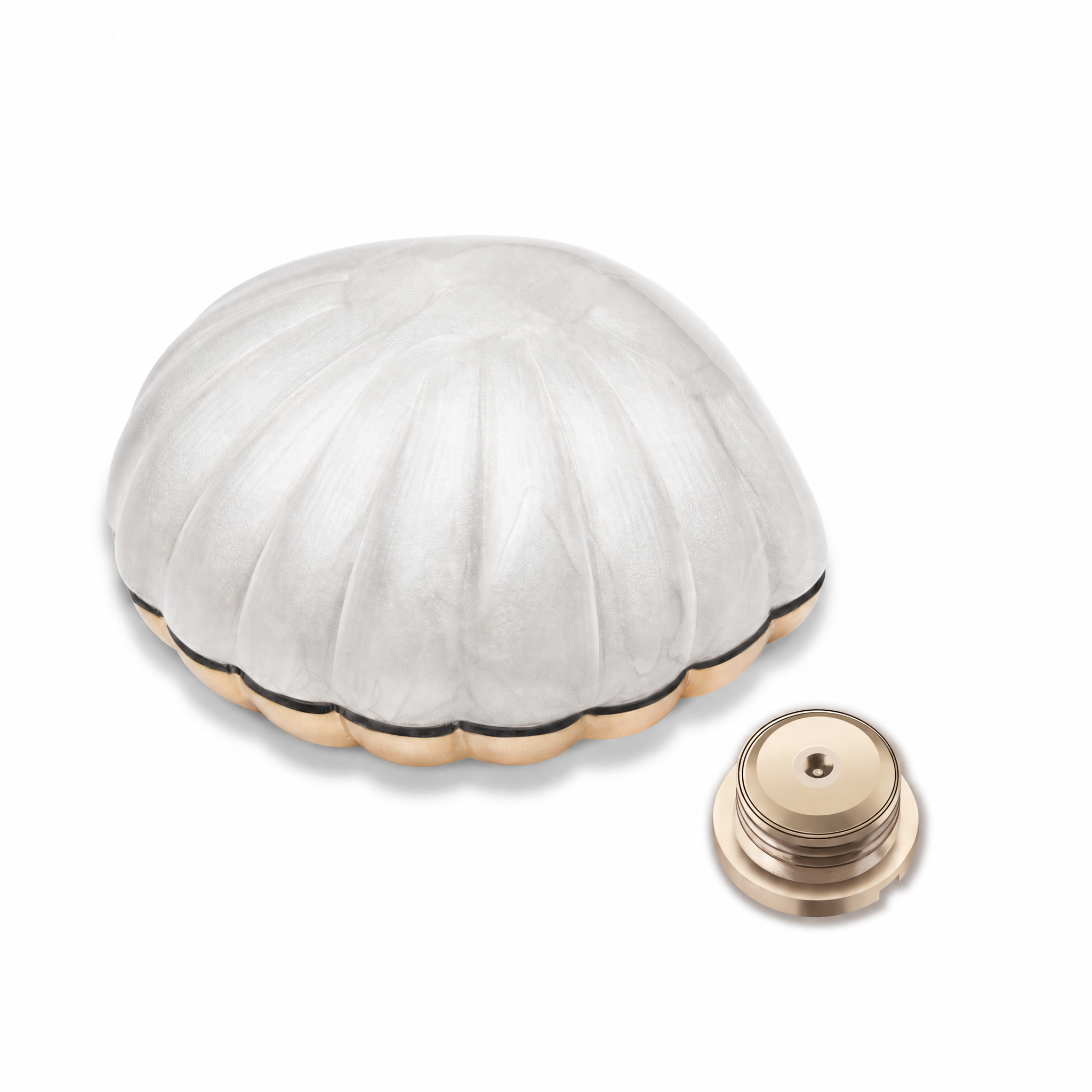 Shell™ Keepsake Urn Pearl White & Bru Gold