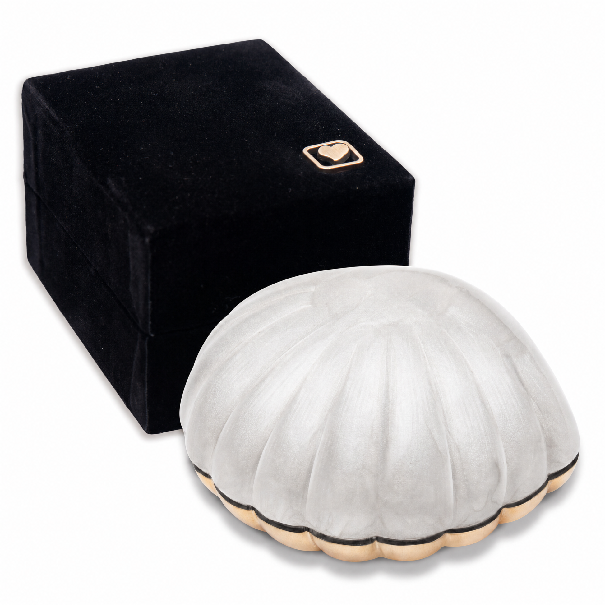 Shell™ Keepsake Urn Pearl White & Bru Gold