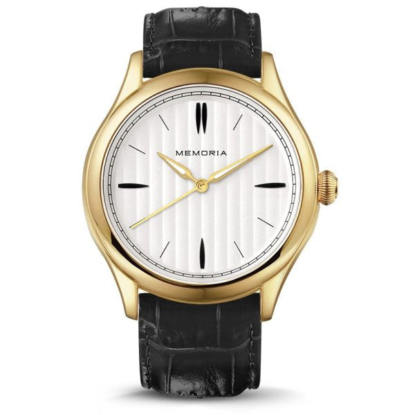 Lux Gold memorial watch — black strap