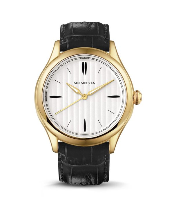 Lux Gold memorial watch — black strap