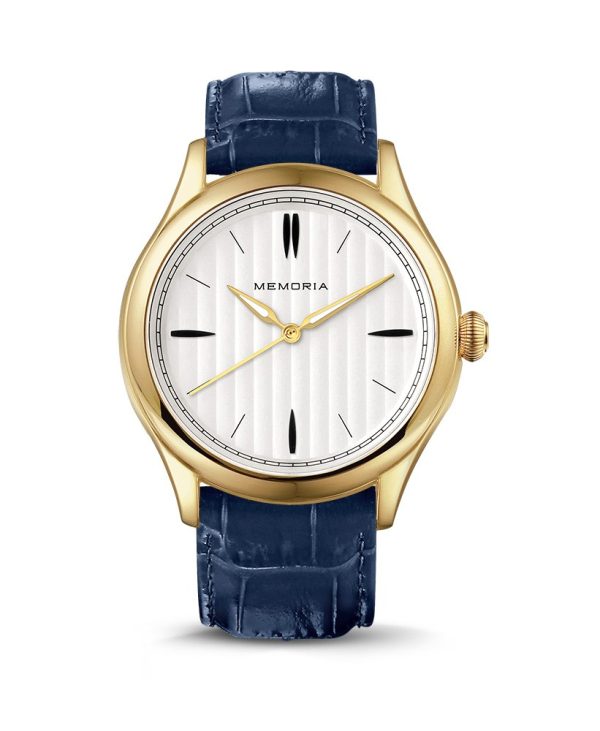 Lux Gold memorial watch — dark blue strap