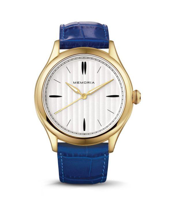 Lux Gold memorial watch — ocean blue strap