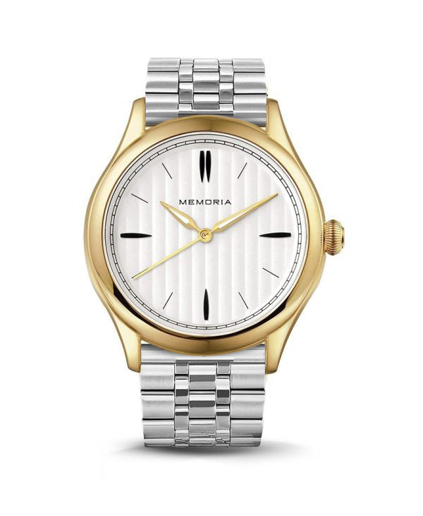 Lux Gold memorial watch — steel strap