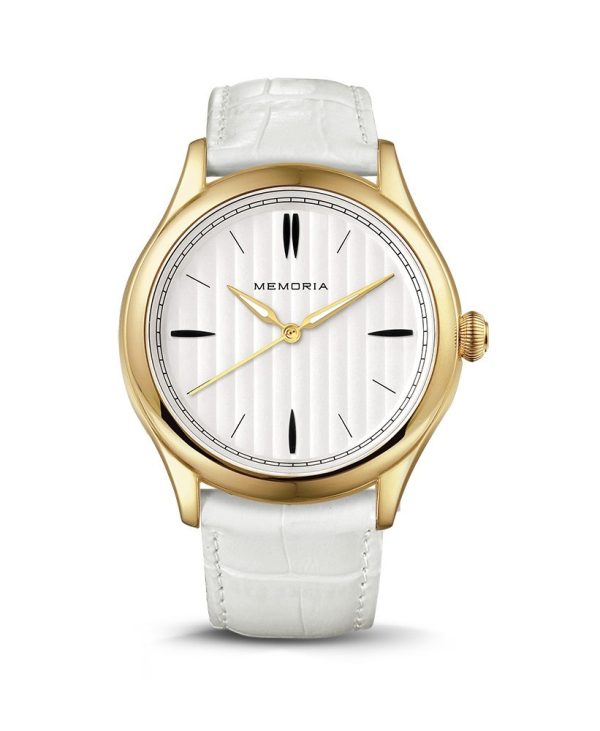 Lux Gold memorial watch — white strap
