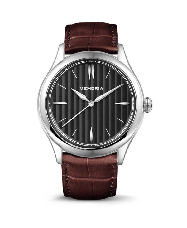 Lux Night memorial watch — chestnut brown strap