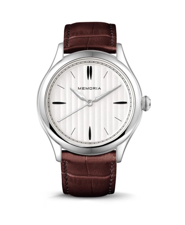 Lux Snow memorial watch — chestnut brown strap