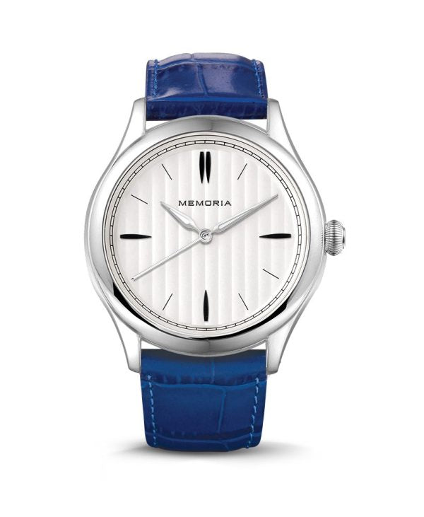 Lux Snow memorial watch — ocean blue strap