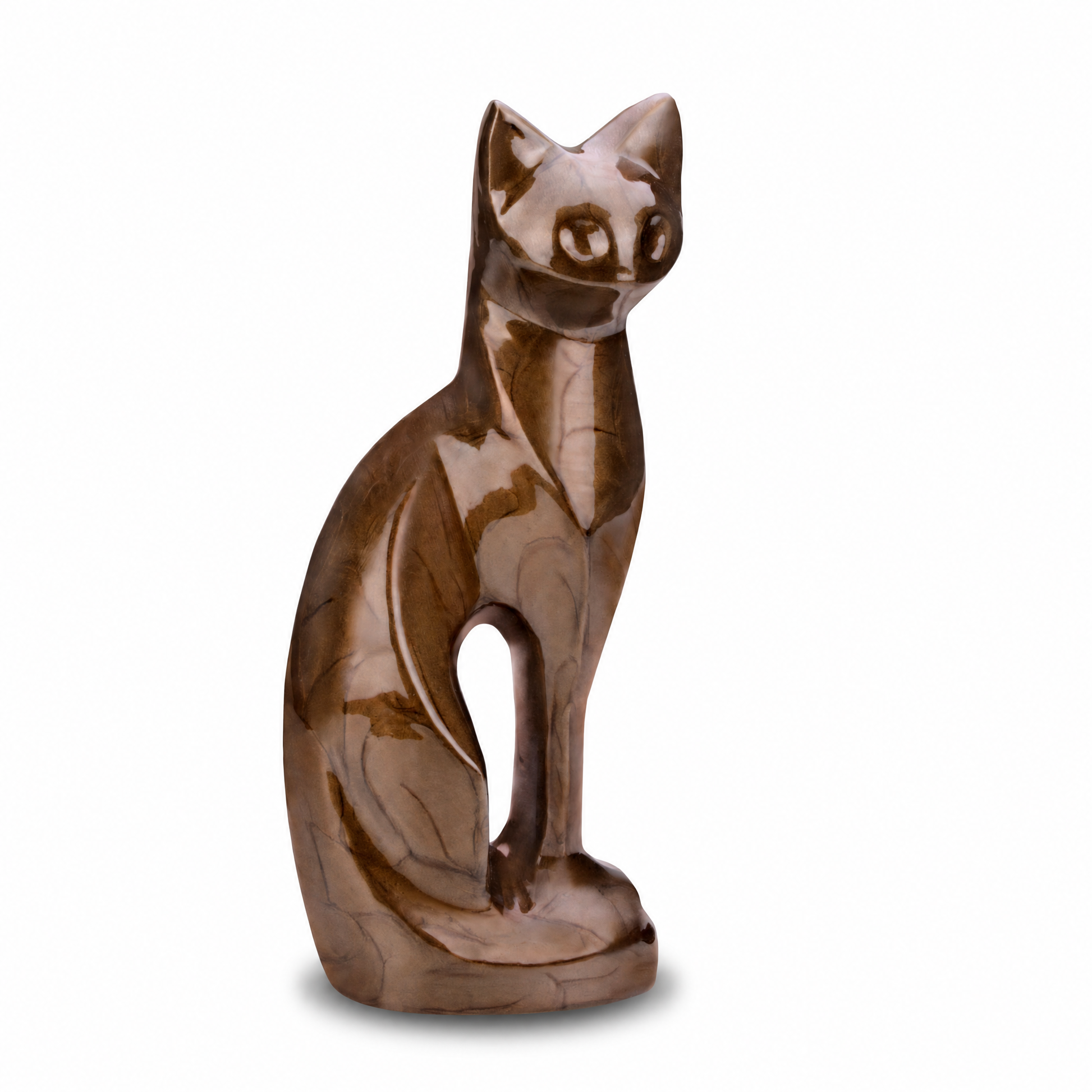 Cat Pet Urn Pearl Bronze