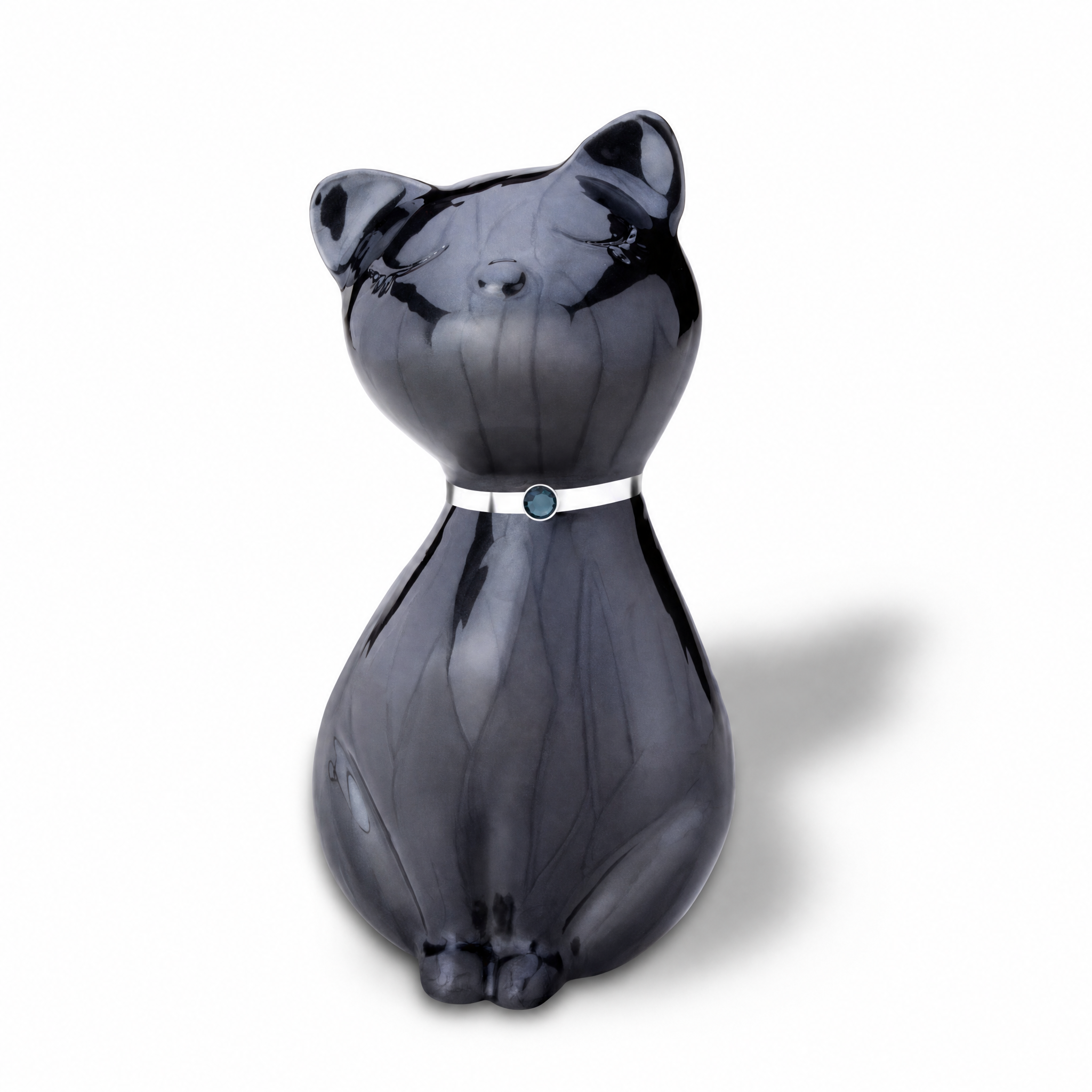PrincessCat™ Pet Urn Pearl Midnight & Bru Pewter w/Swarovski®