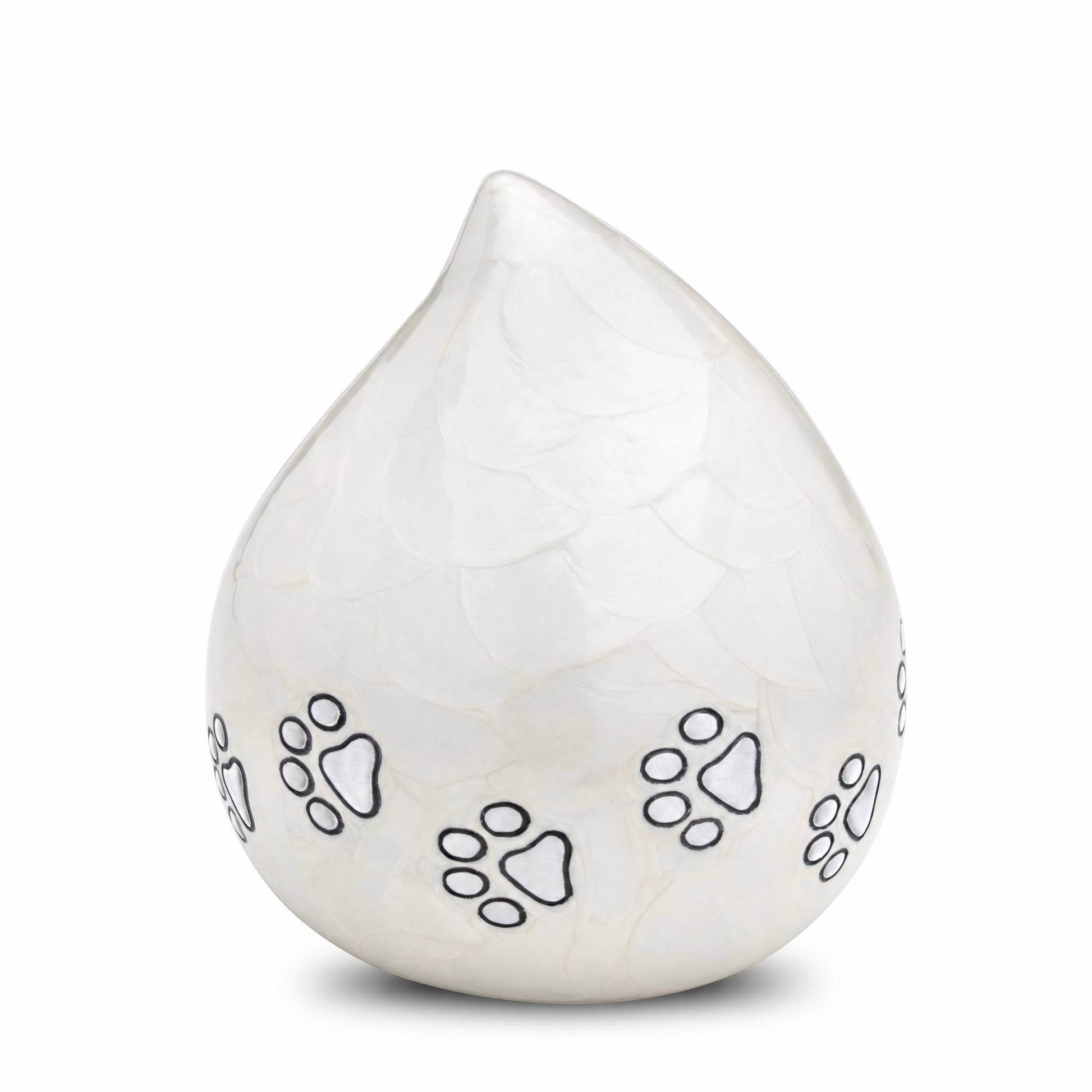 LoveDrop™ Pet Urn Pearl White & Bru Pewter