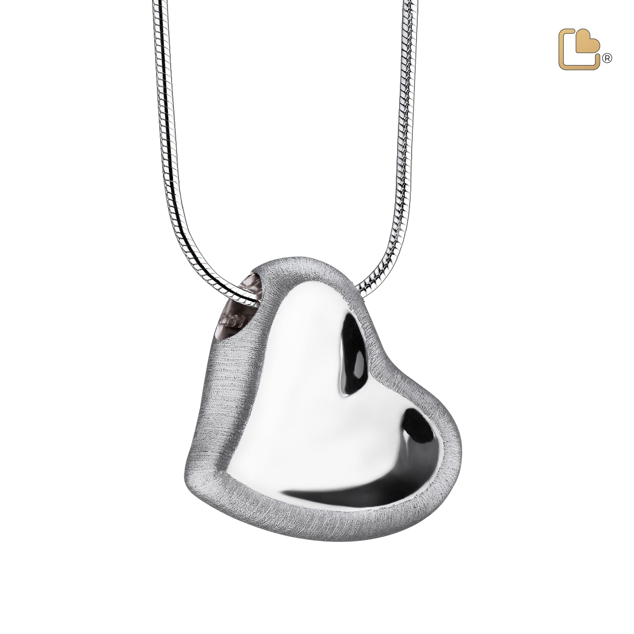 Leaning Heart Ashes Pendant Pol & Bru Silver