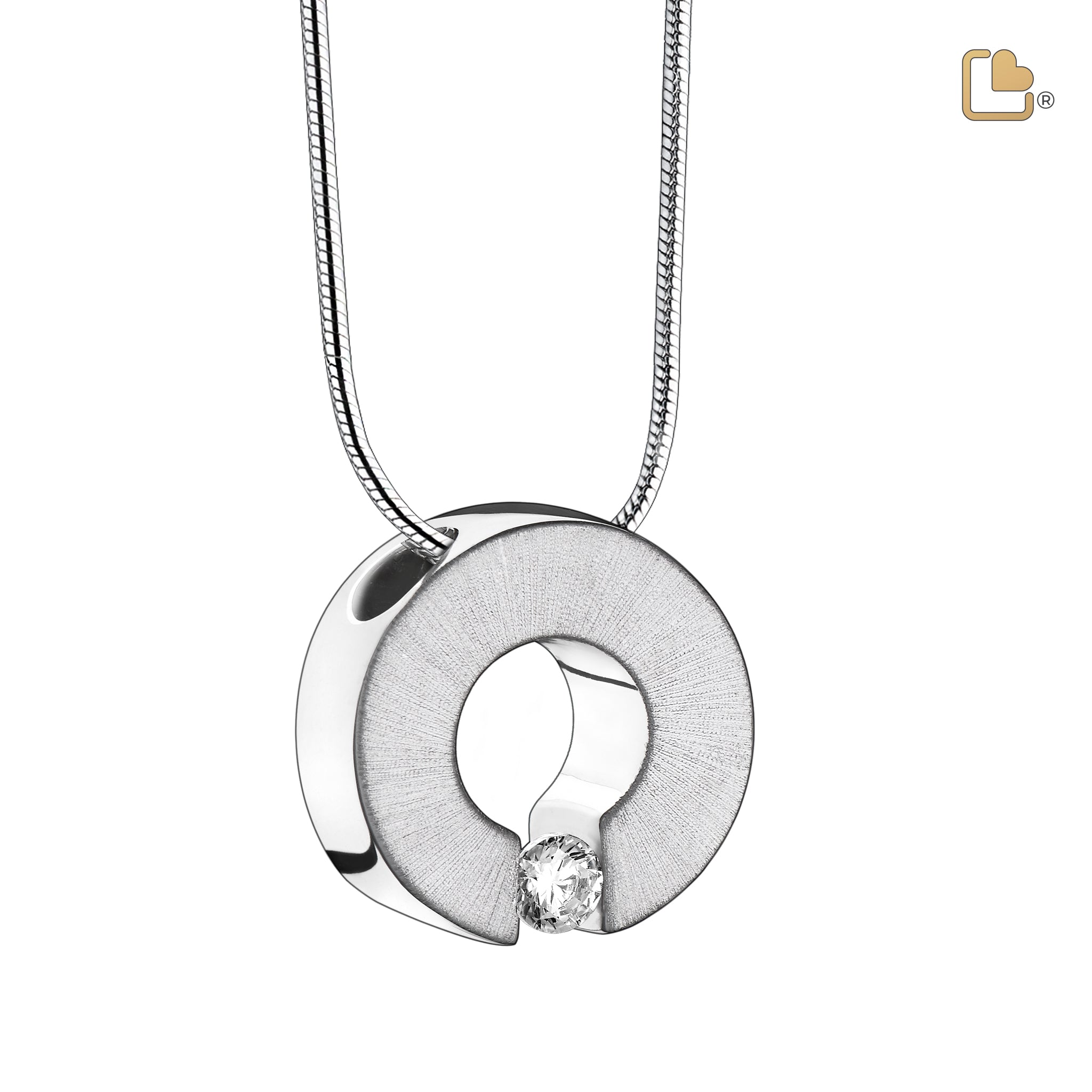 Omega Ashes Pendant Pol & Bru Silver w/Zirconia