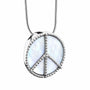 Mother of Pearl Peace Pendant Rhodium Plated