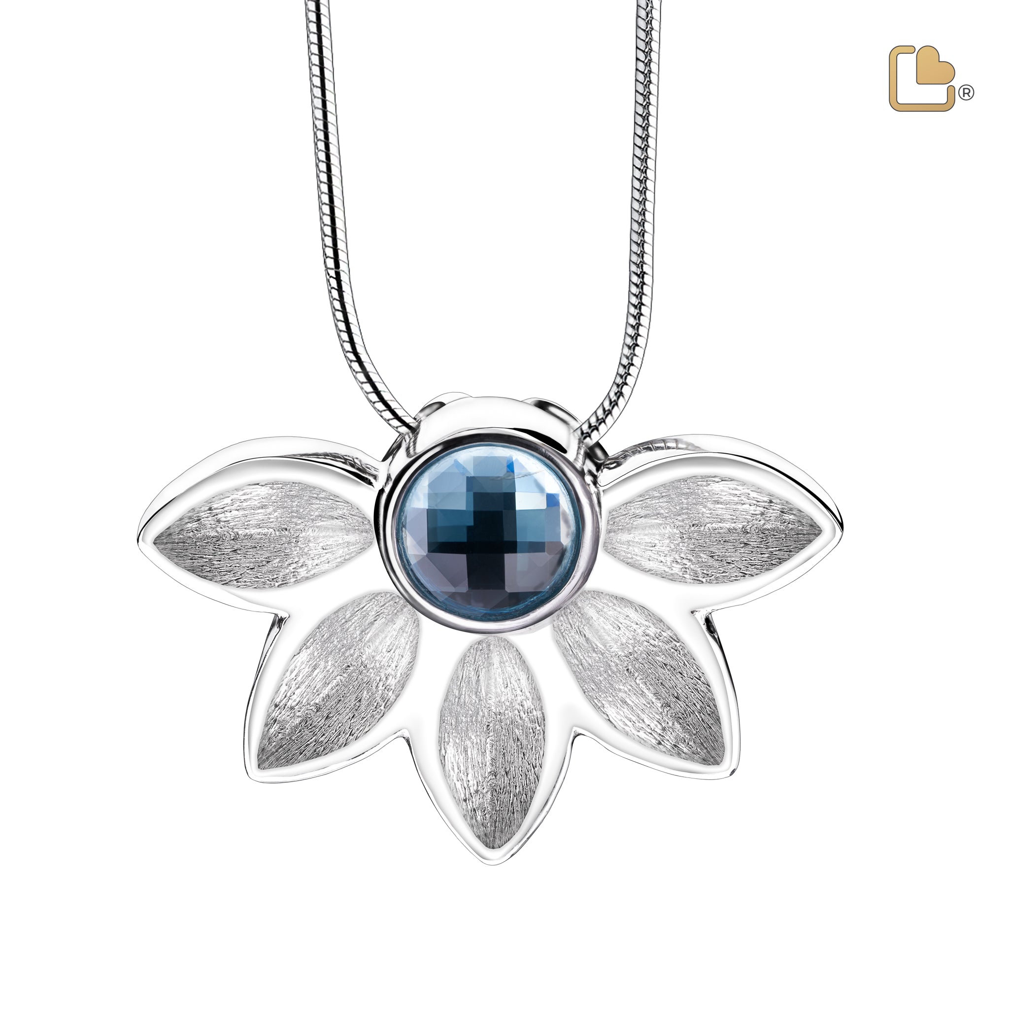 Nirvana Azure Ashes Pendant Pol & Bru Silver w/Swarovski