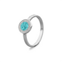 Silver Round Ring with Zircon