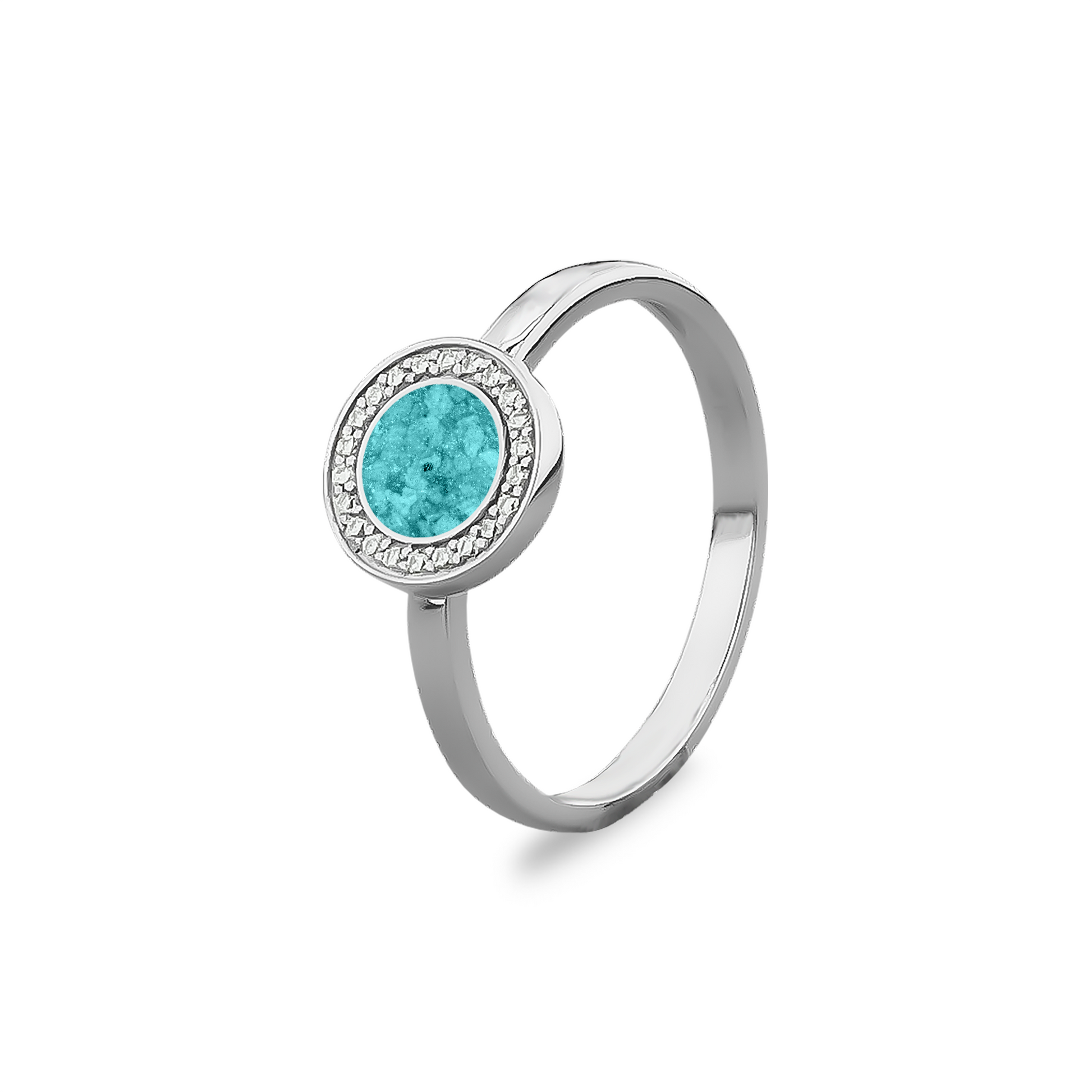 Silver Round Ring with Zircon