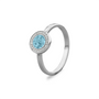 Silver Round Ring with Zircon