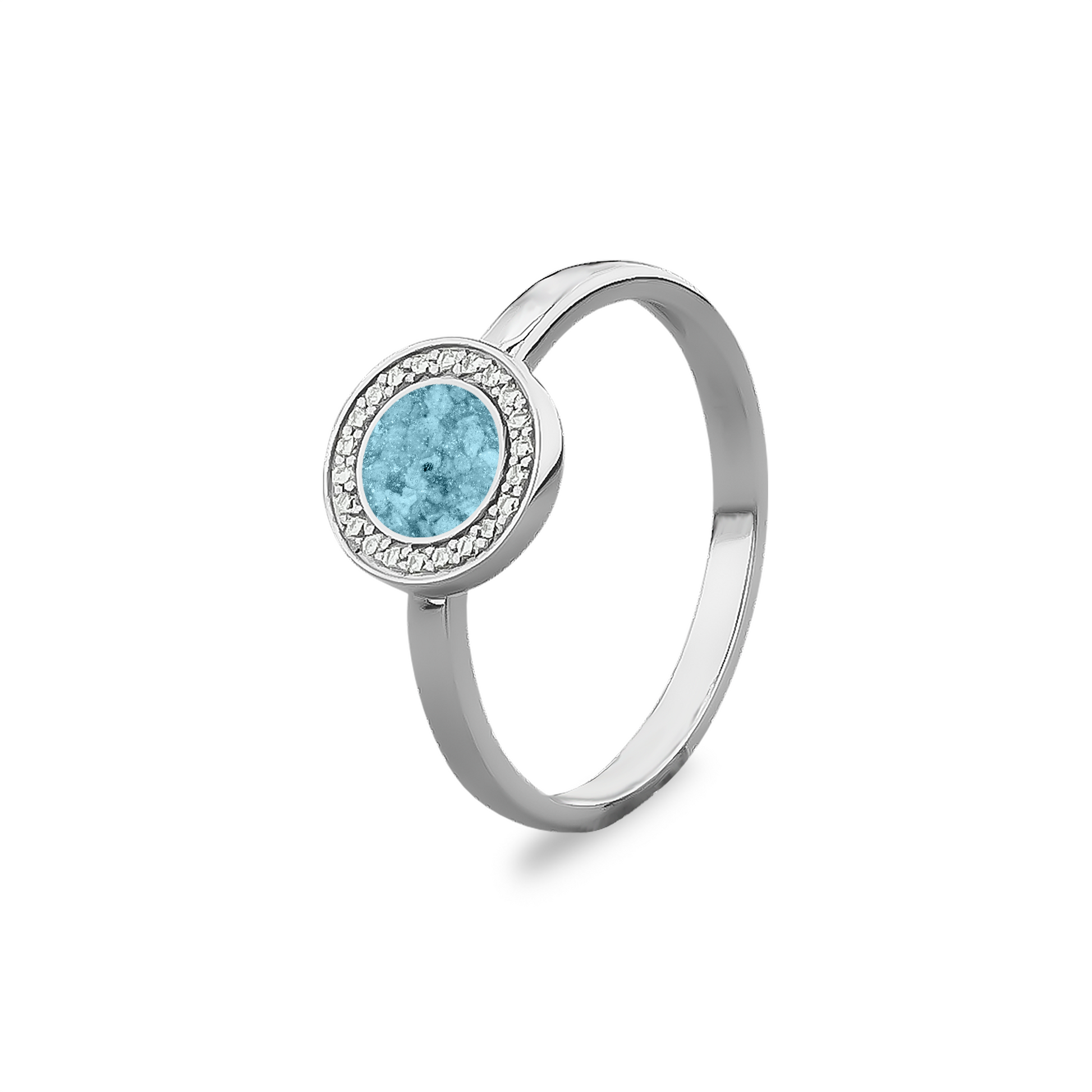 Silver Round Ring with Zircon