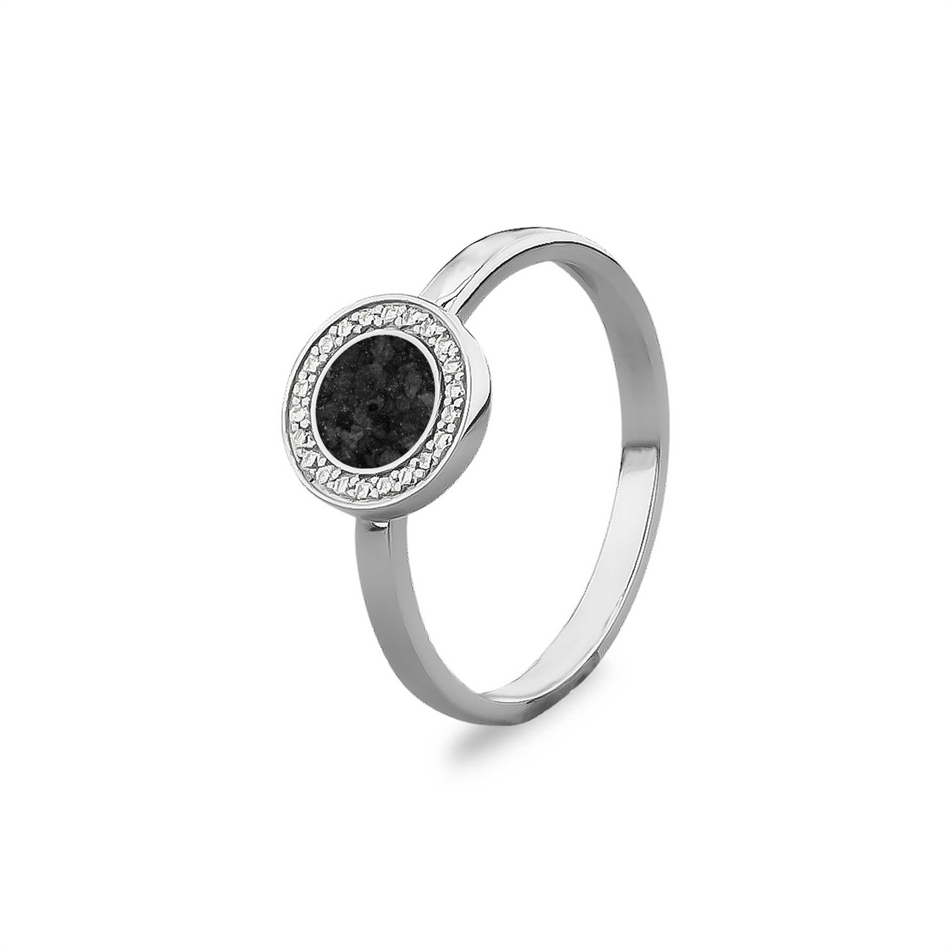Silver Round Ring with Zircon