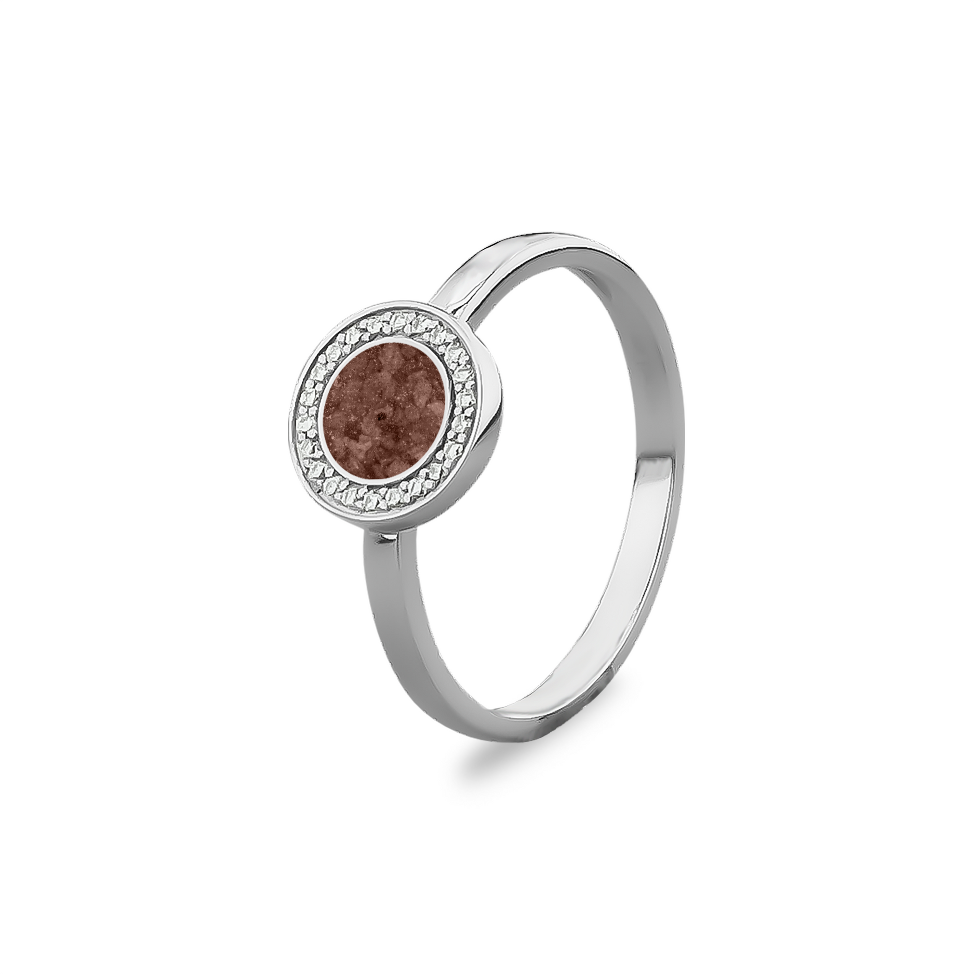 Silver Round Ring with Zircon