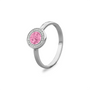 Silver Round Ring with Zircon