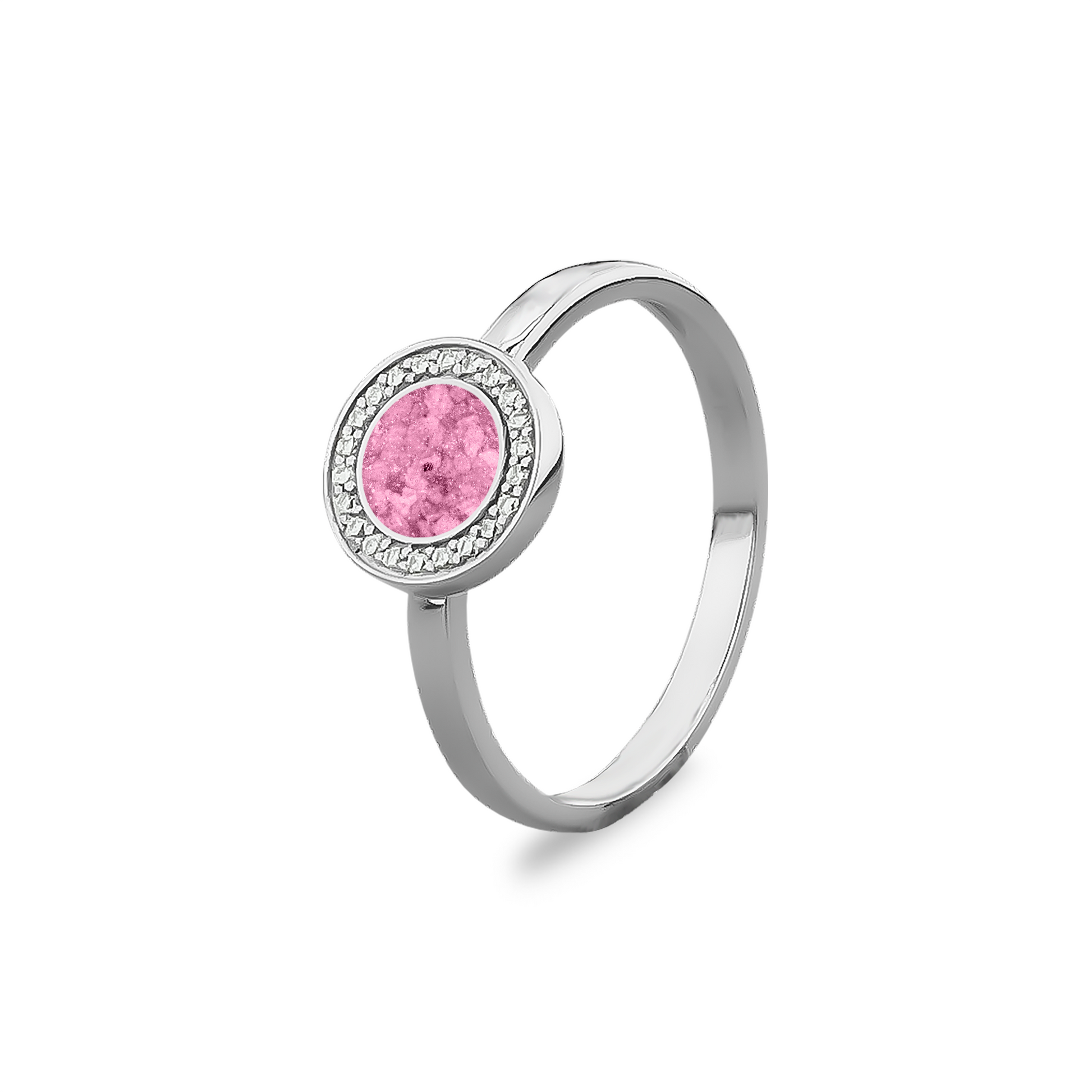 Silver Round Ring with Zircon