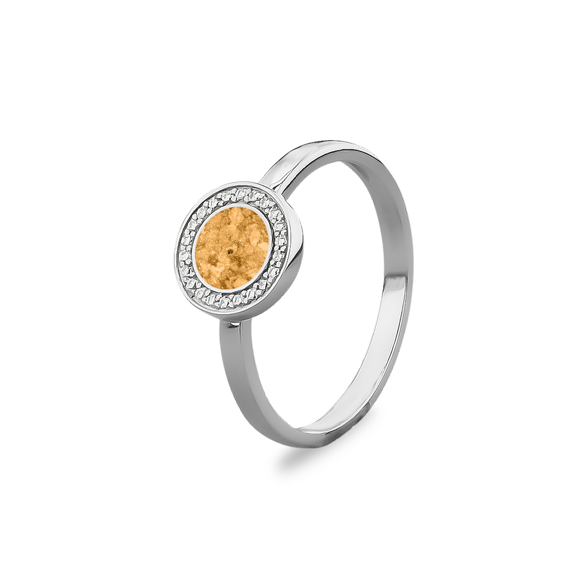 Silver Round Ring with Zircon