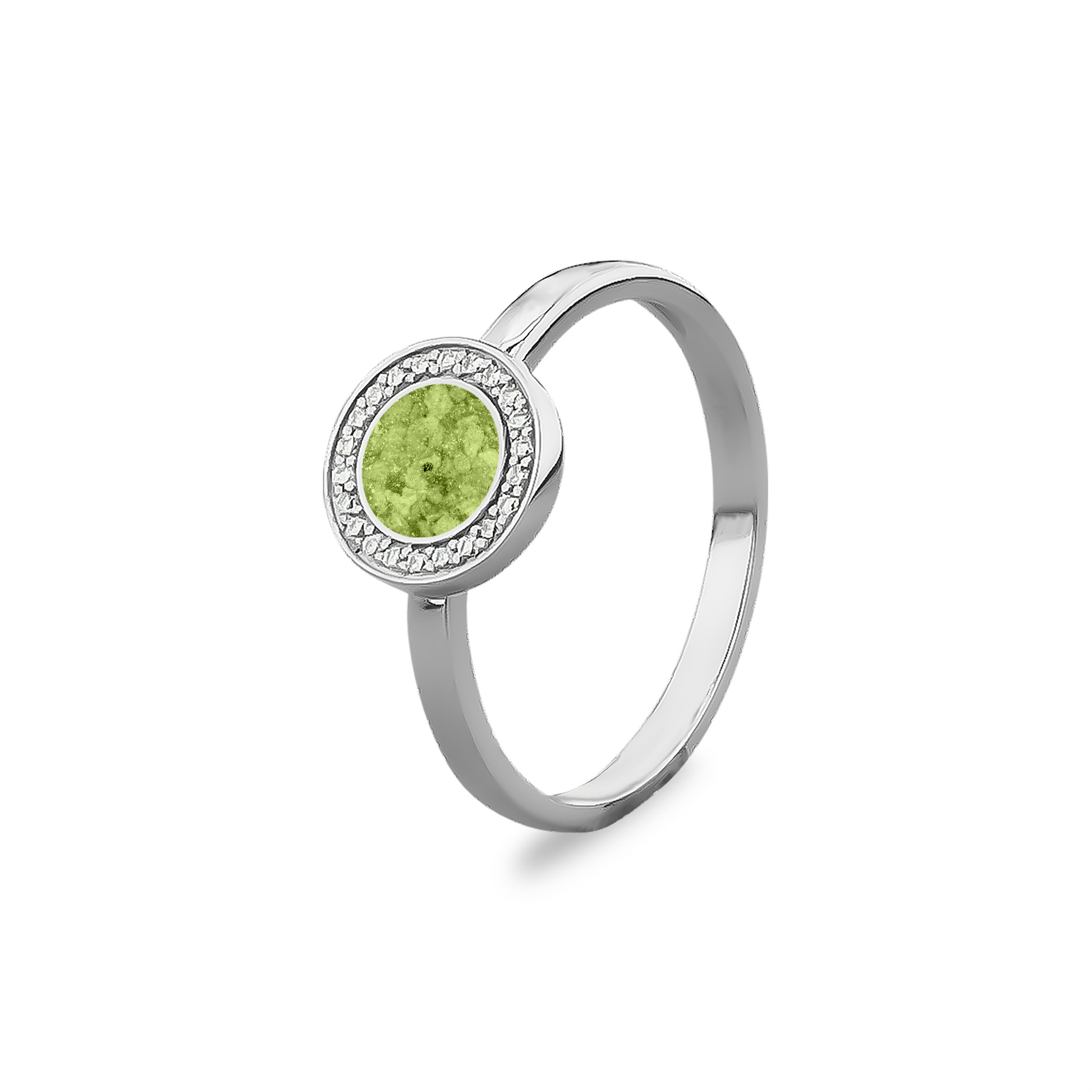 Silver Round Ring with Zircon