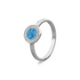 Silver Round Ring with Zircon
