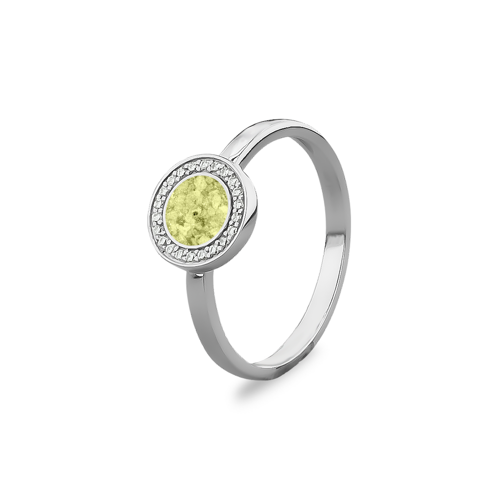 Silver Round Ring with Zircon