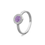 Silver Round Ring with Zircon