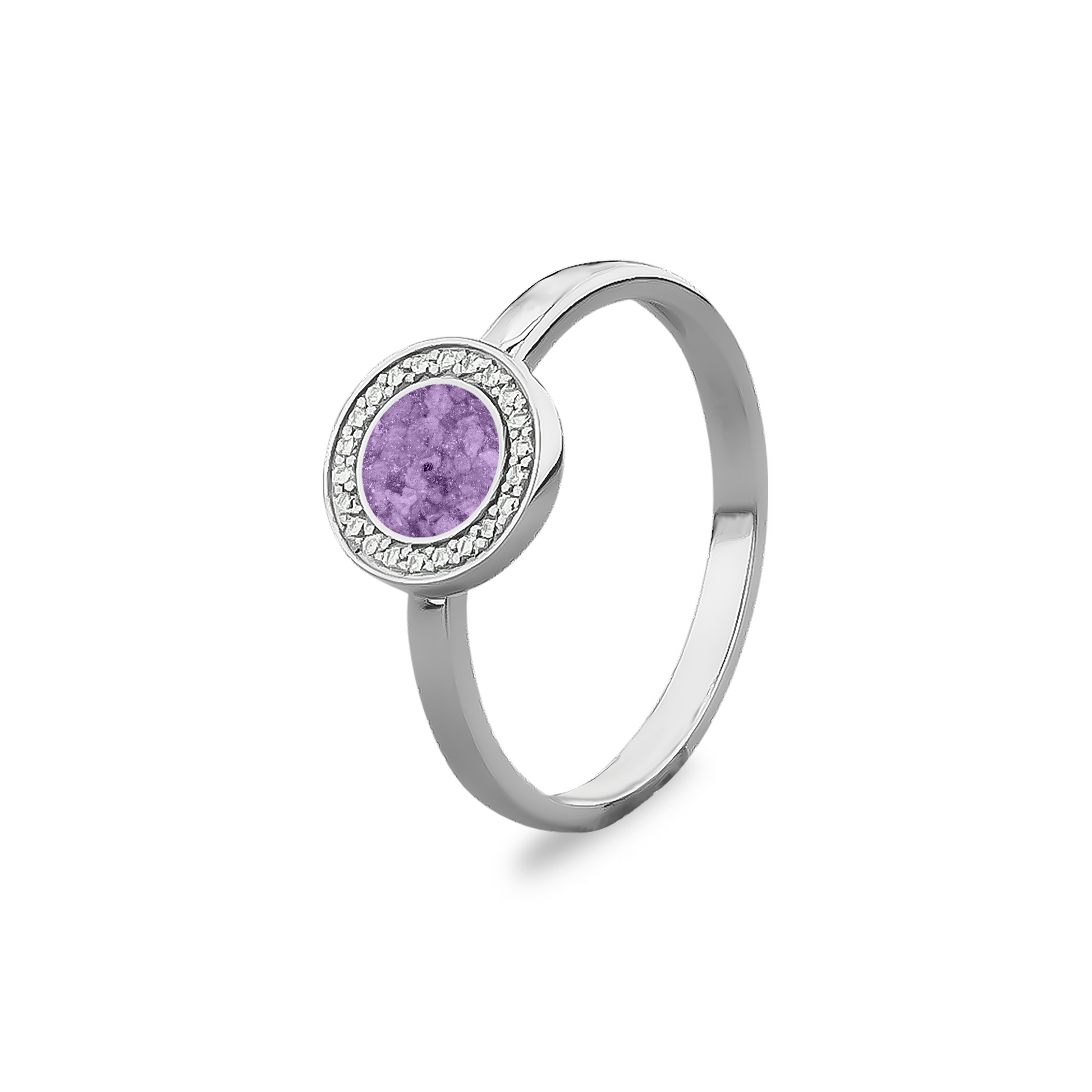 Silver Round Ring with Zircon
