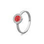 Silver Round Ring with Zircon