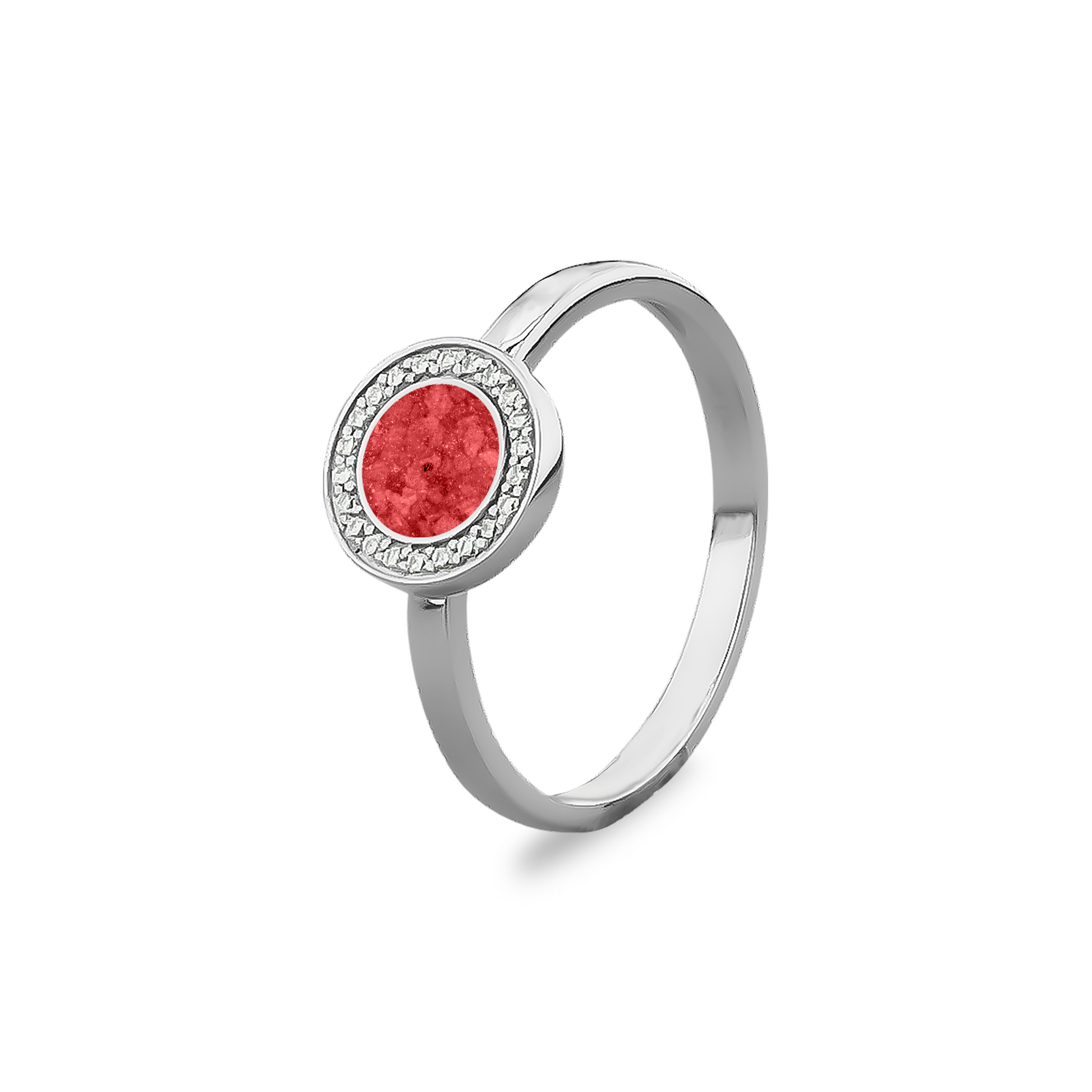 Silver Round Ring with Zircon