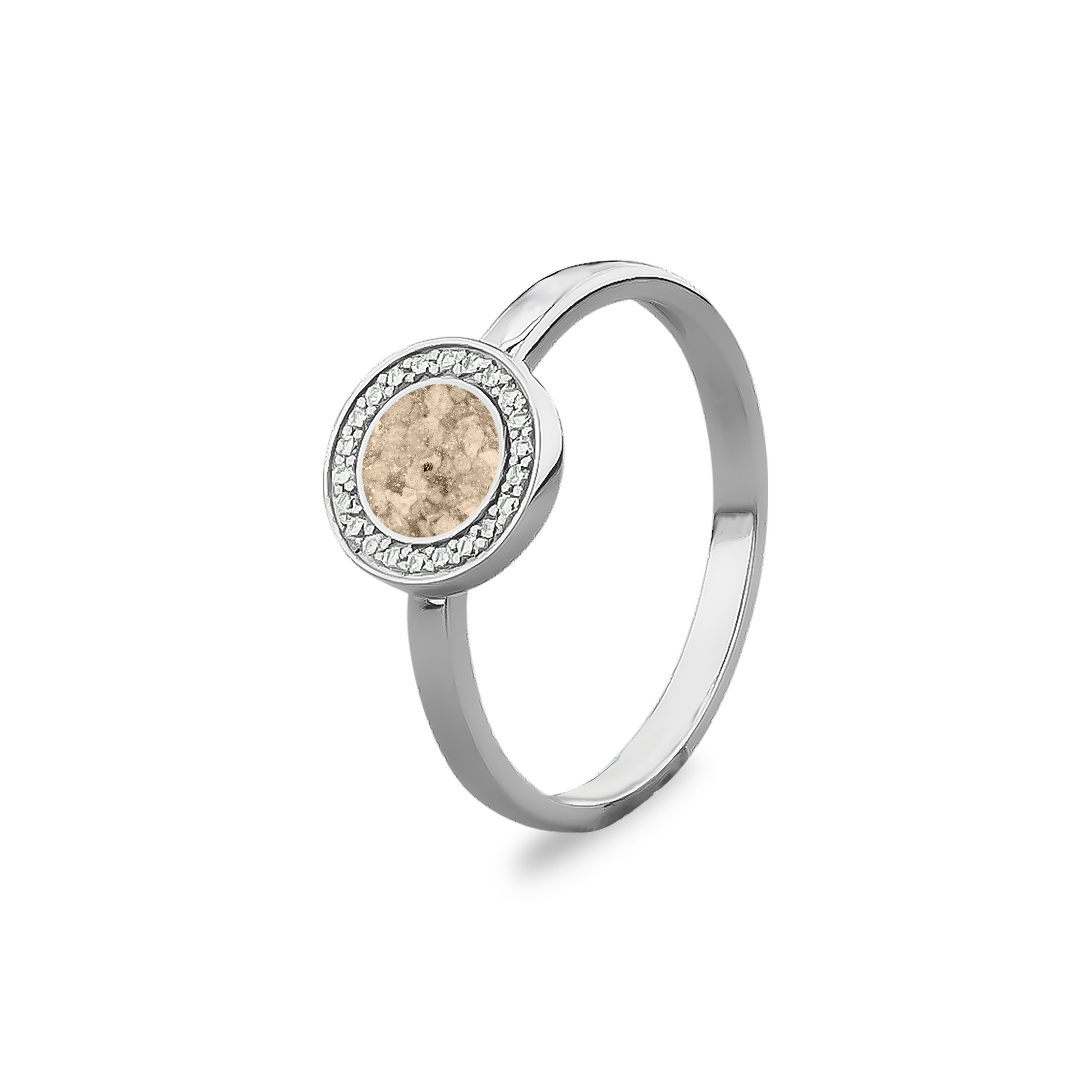 Silver Round Ring with Zircon