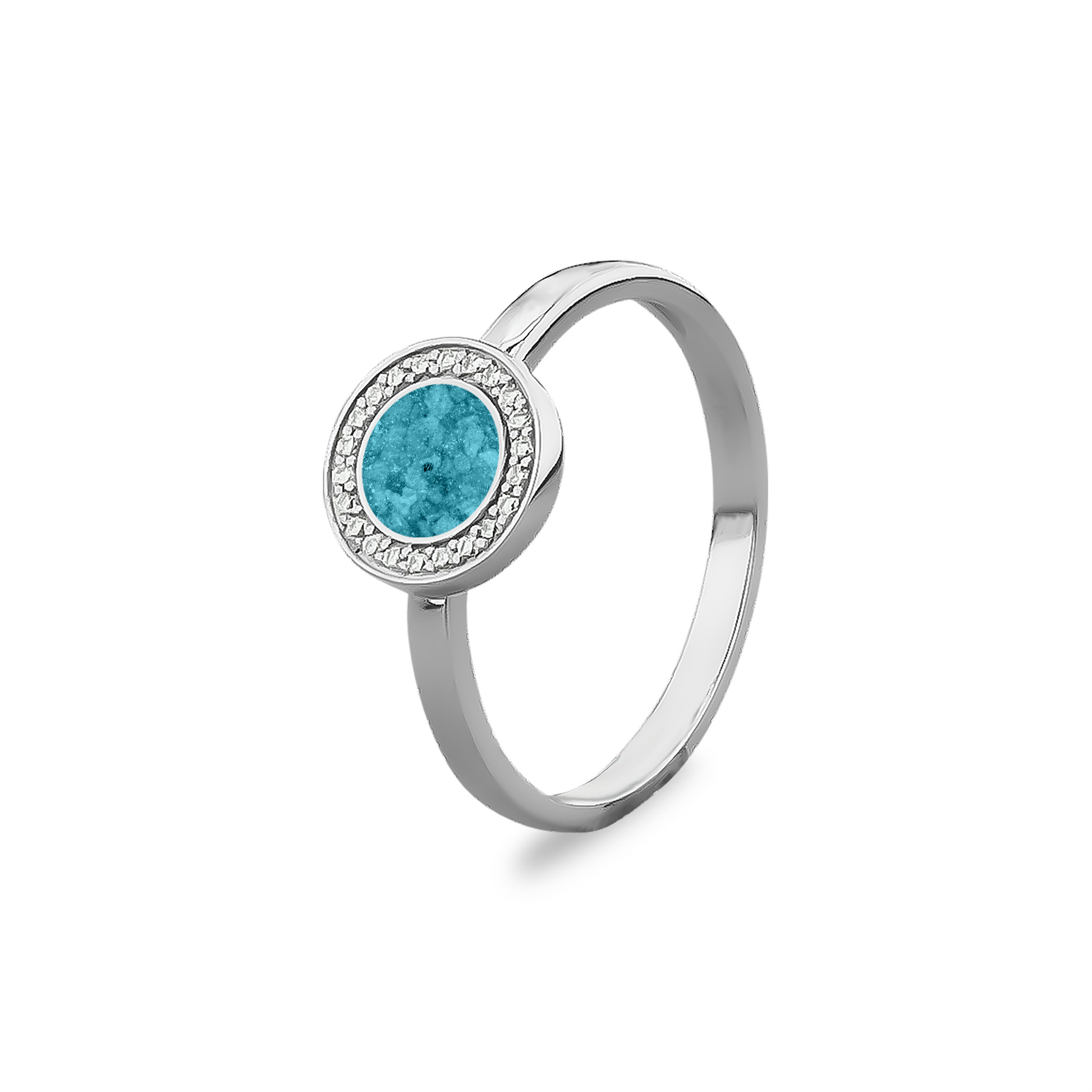 Silver Round Ring with Zircon