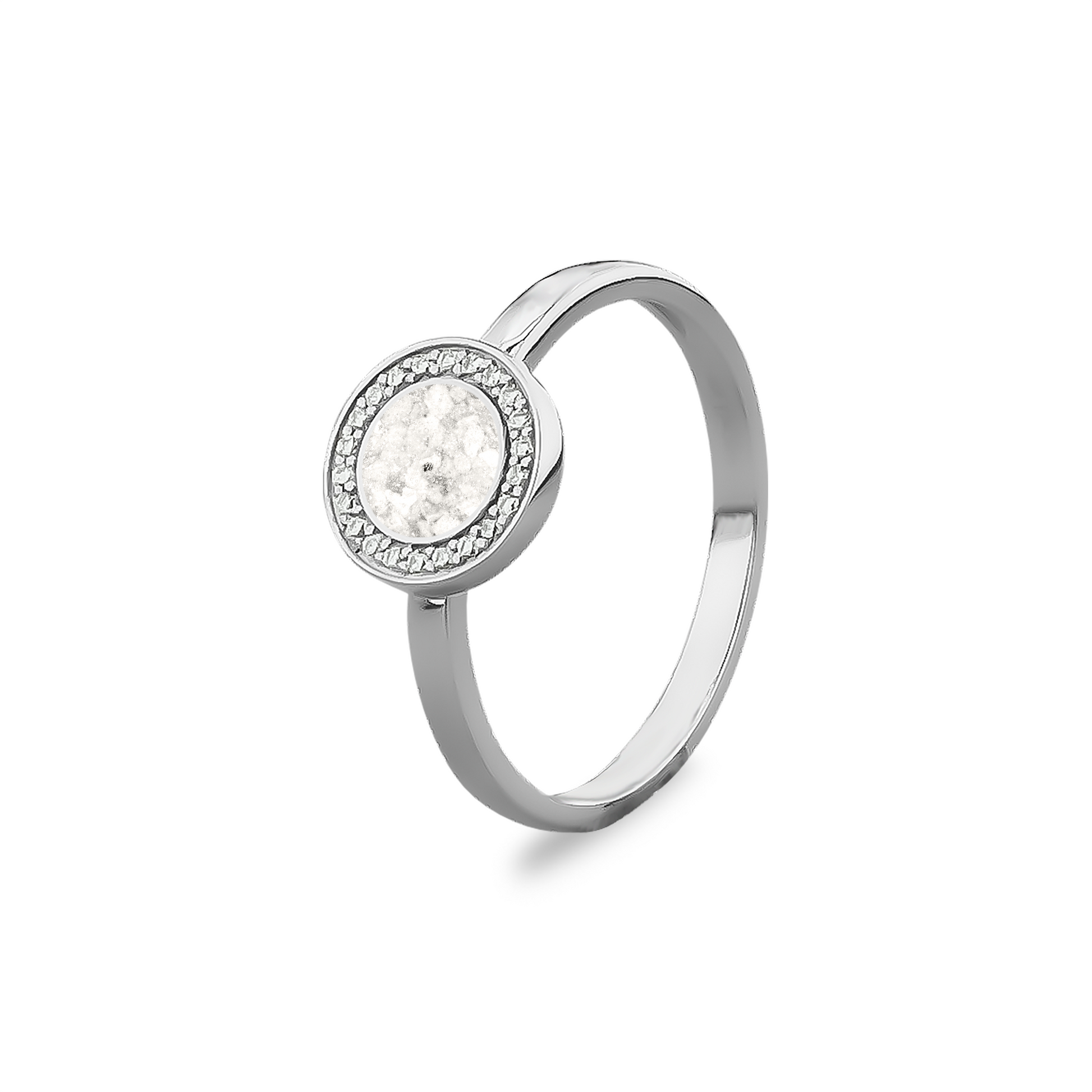Silver Round Ring with Zircon