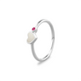 Single Band Heart Birthstone Ring
