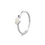 Single Band Heart Birthstone Ring