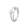 Double Band Heart Birthstone Ring